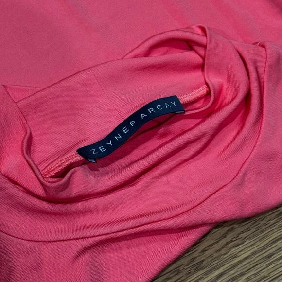 ZEYNEP ARCAY pink turtle neck longsleeve Backless Mini Jersey Dress IT 42 (US 6) - Picture 14 of 15